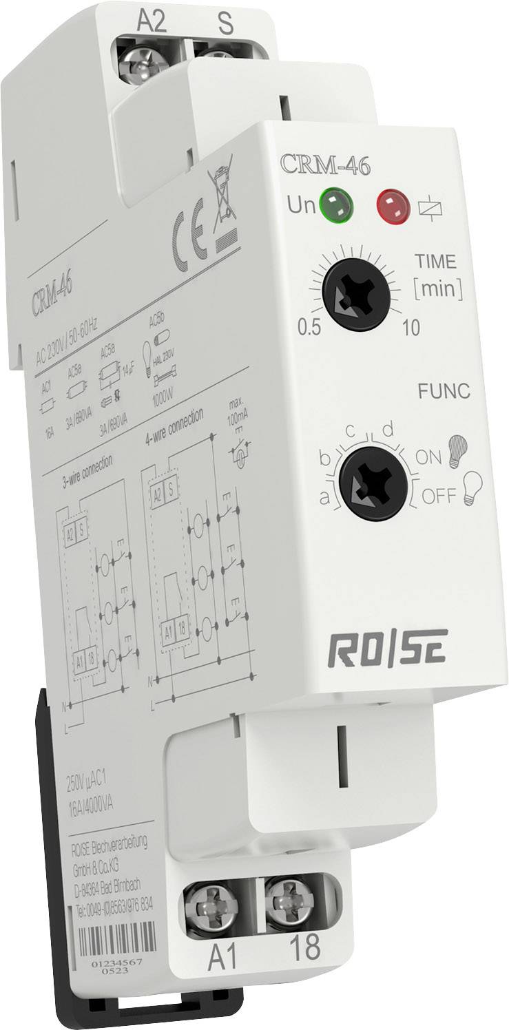RO/SE LM-Heizungen CRM-46 CRM-46 Treppenhaus-Lichtautomat 230 V/AC 1 St. Zeitbereich: 30 s - 10 min 1 Wechsler