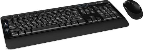 Microsoft Microsoft® Wireless Desktop 3050 with AE Funk Tastatur, Maus-Set Englisch, QWERTY Schwarz