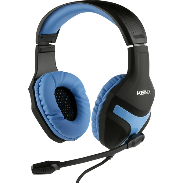 Konix Nemesis Headset Over Ear Headset kabelgebunden Stereo Schwarz-Blau Gaming Konix Nemesis Headset Over Ear Headset kabelgebunden Stereo Schwarz-Blau Gaming