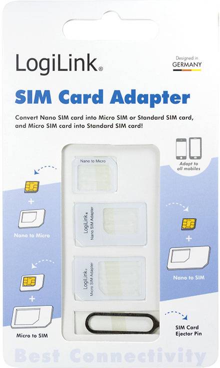 LogiLink AA0047 SIM Nadel inkl. SIM Nadel Adaptiert von: Nano SIM, Micro SIM Adaptiert auf: Standard SIM, Micro SIM, Nano SIM