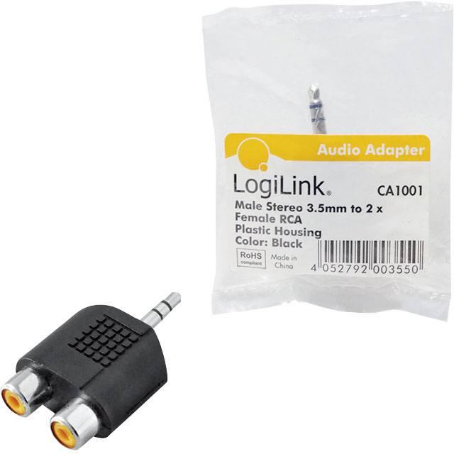 LogiLink CA1001 Klinke / Cinch Audio Adapter Schwarz