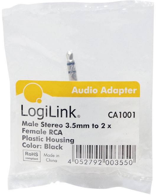 LogiLink CA1001 Klinke / Cinch Audio Adapter Schwarz