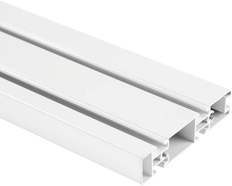 Aluminiumprofil in Weiß, rechteckige Form, geeignet für LED-Lichtleisten. Ideal zur Montage und für eine gleichmäßige Lichtverteilung.