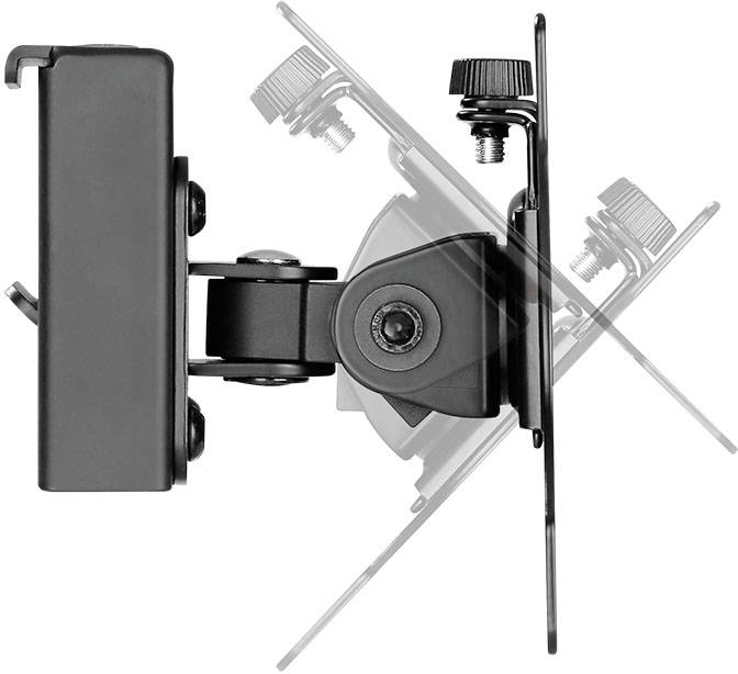 Ein verstellbarer Universal-Projektorhalter, der an der Decke montiert wird, mit Neigungs- und Drehmechanismus zum Anpassen der Ausrichtung.