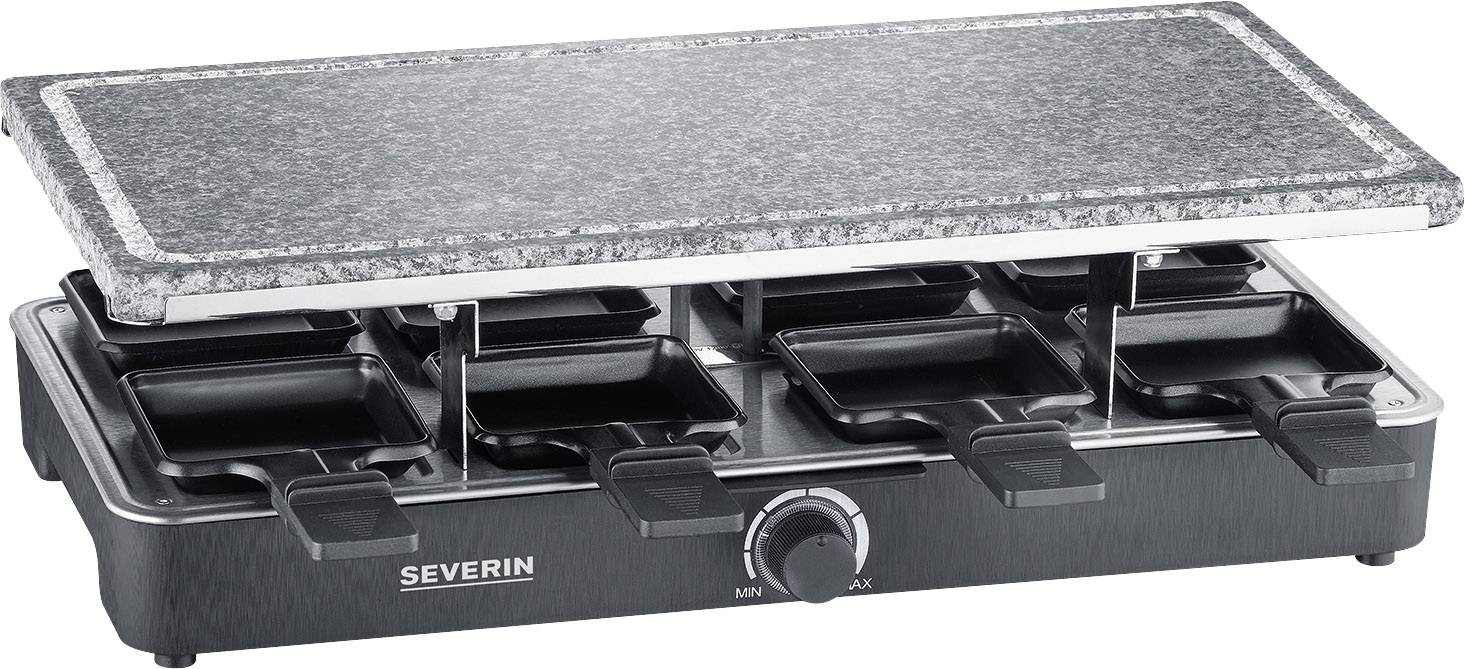 Severin 2372 Raclette 8 Pfännchen, Antihaftbeschichtung, Grillfunktion Schwarz