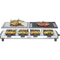 Severin 2373 Raclette 8 Pfännchen, Antihaftbeschichtung, Grillfunktion Edelstahl (gebürstet), Schwarz Severin 2373 Raclette 8 Pfännchen, Antihaftbeschichtung, Grillfunktion Edelstahl (gebürstet), Schwarz