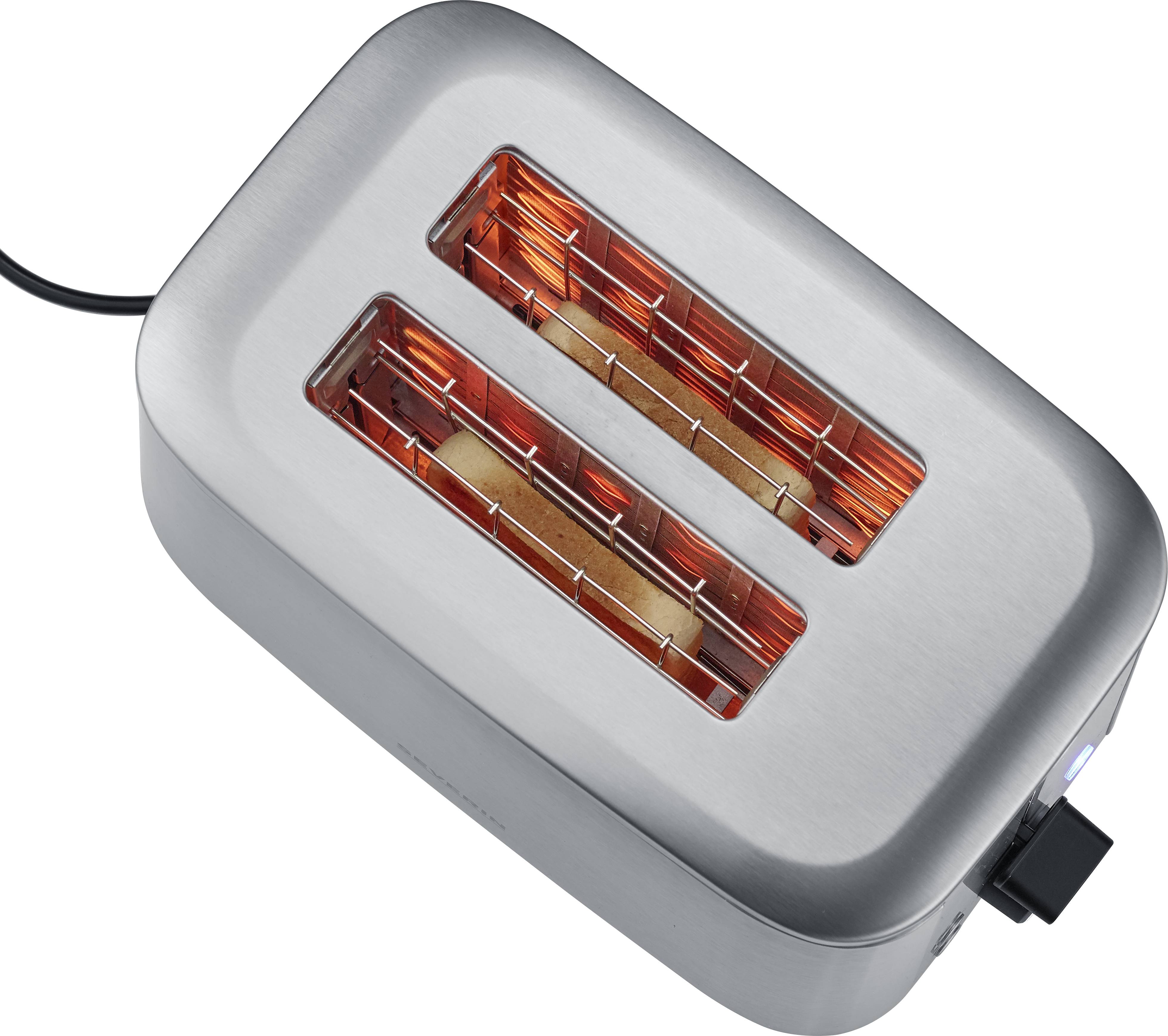 Severin AT 2513 Toaster mit Brötchenaufsatz Edelstahl (gebürstet)