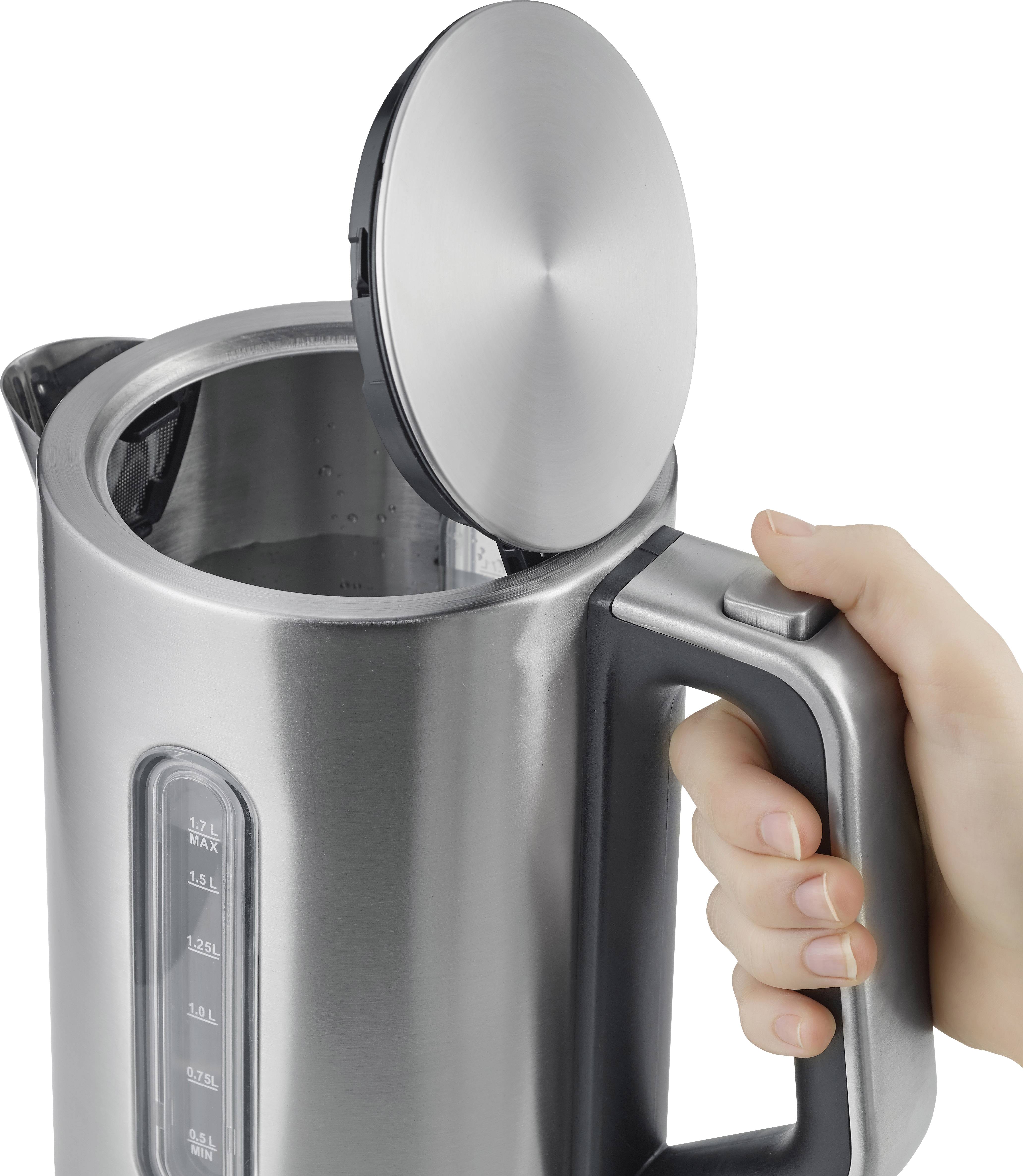 Severin 3416 Wasserkocher schnurlos, Überhitzungsschutz Edelstahl (gebürstet)