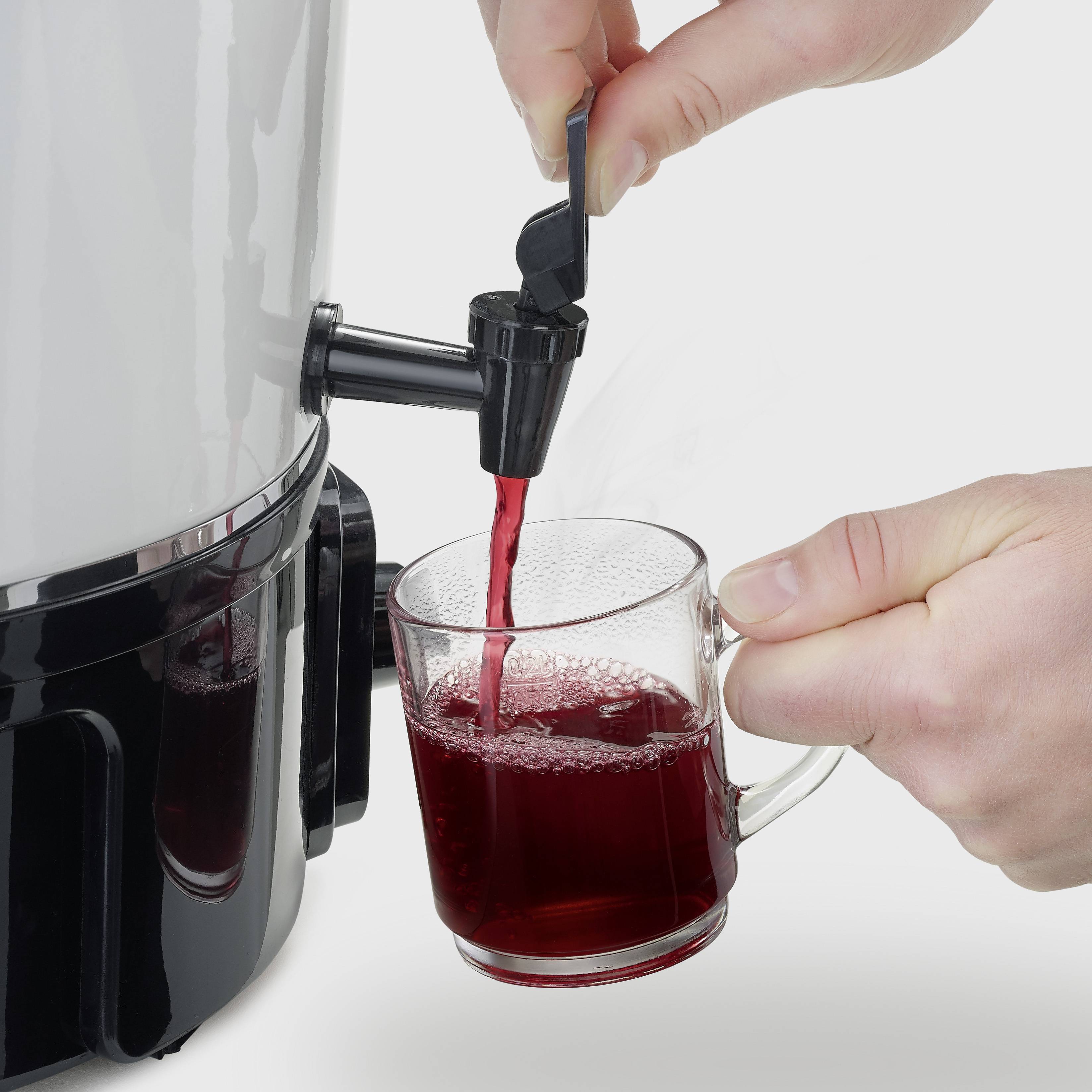 Severin 3654 Einkoch-/Heißgetränkeautomat stufenloser Temperaturregler, Kontrollleuchte Stahl, Weiß/Schwarz