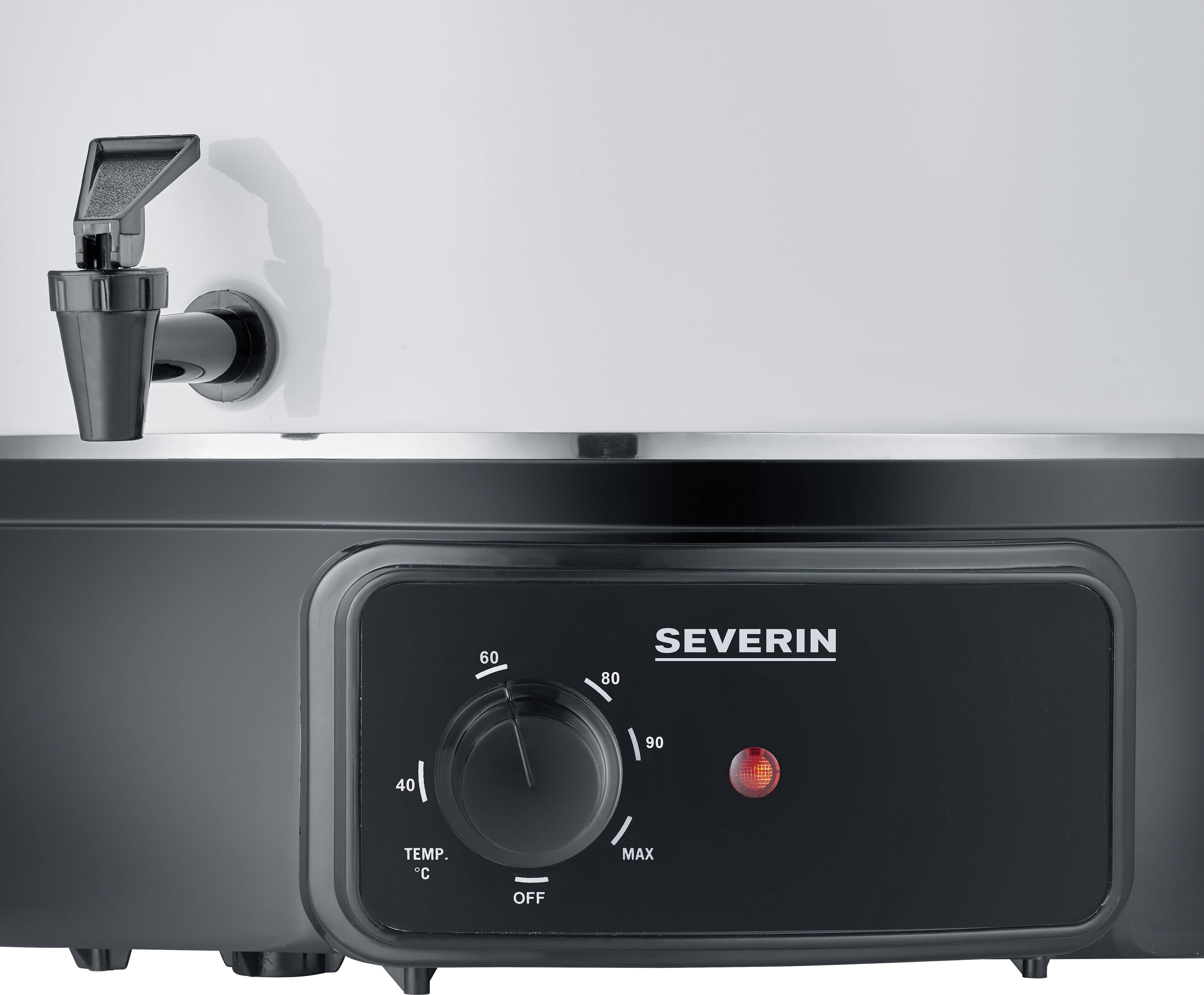 Severin 3654 Einkoch-/Heißgetränkeautomat stufenloser Temperaturregler, Kontrollleuchte Stahl, Weiß/Schwarz