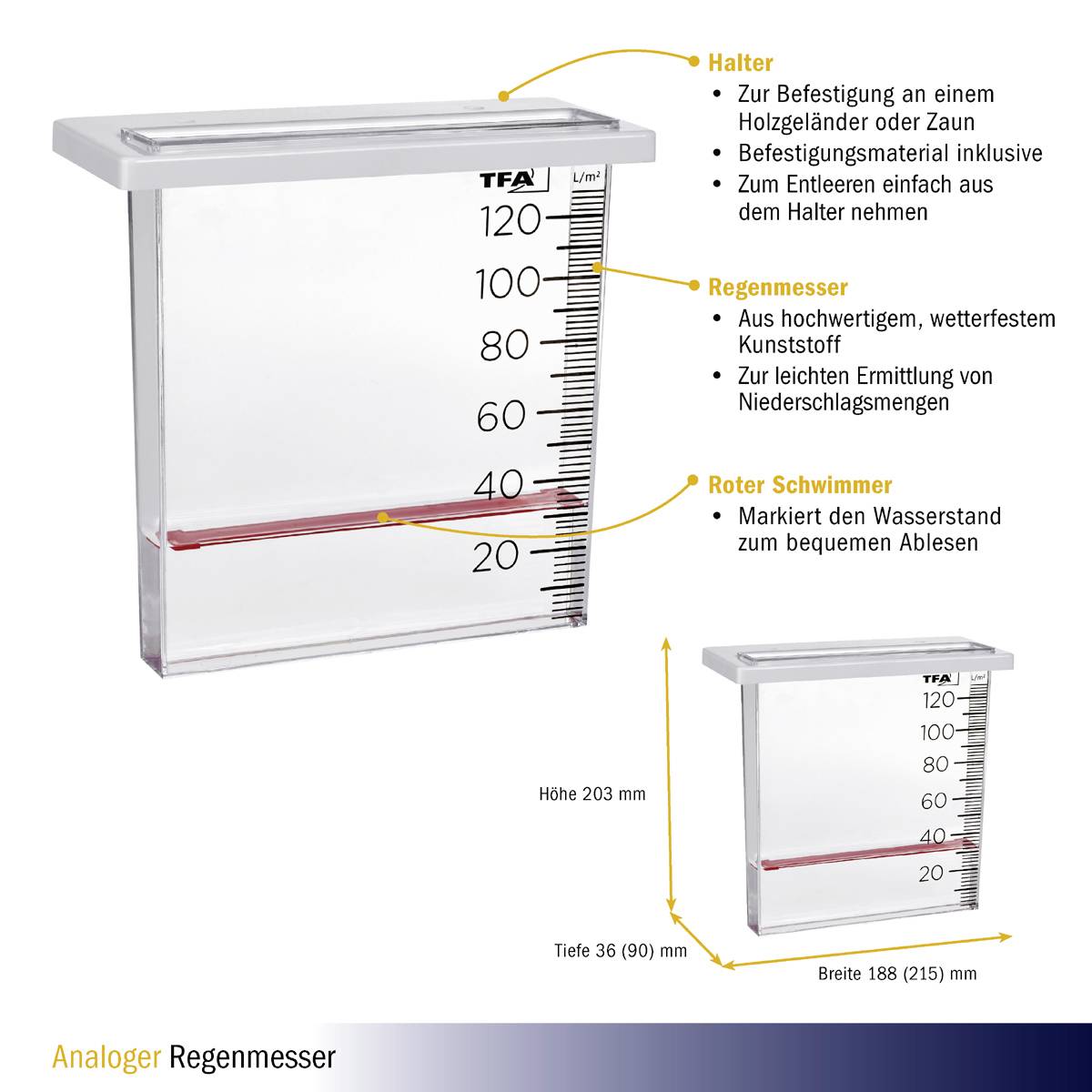 TFA Dostmann 47.1014 Regenmesser