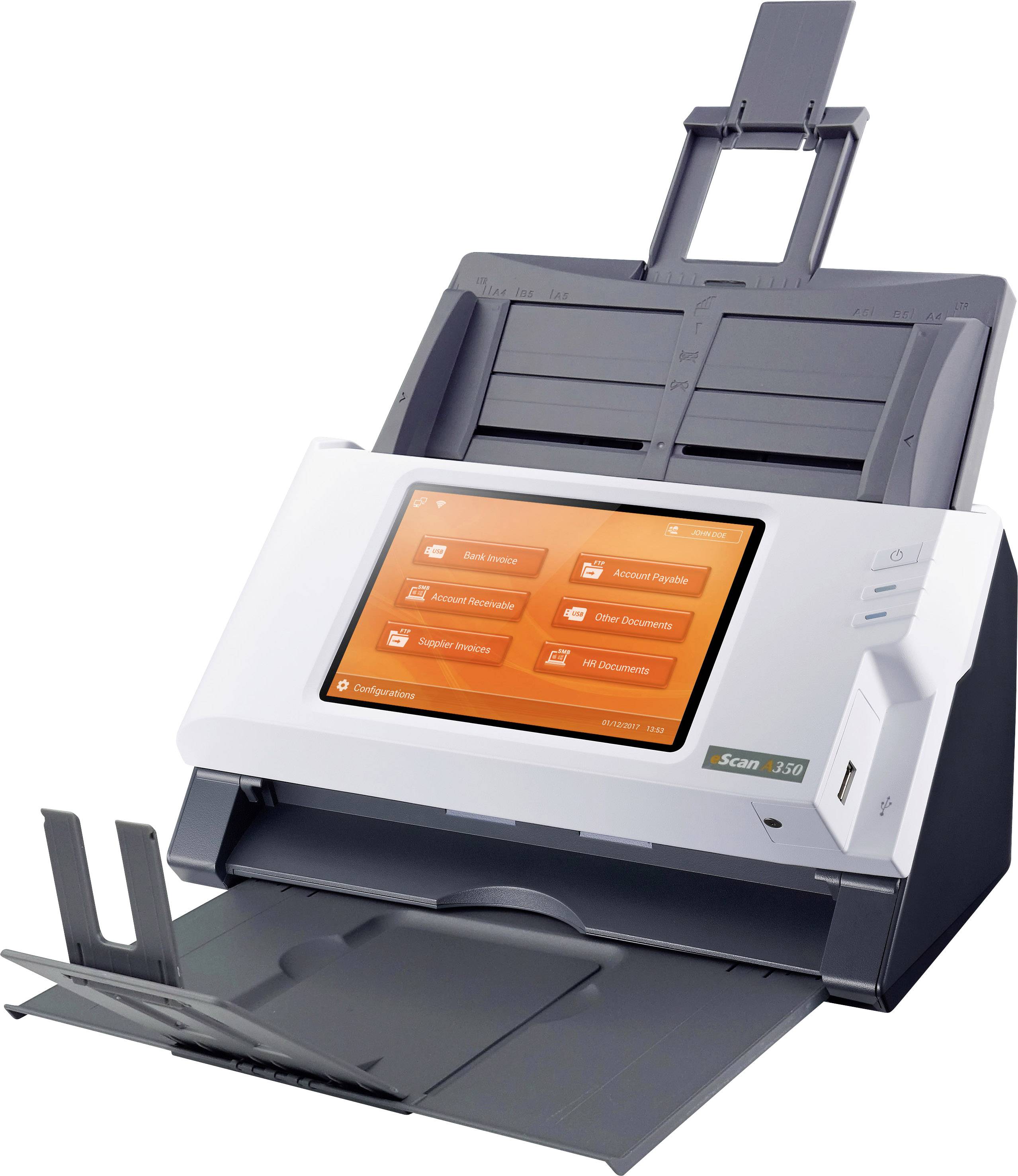 Plustek eScan A350 Enterprise Duplex-Dokumentenscanner 216 x 5080mm 600 x 600 dpi 25 Seiten/min RJ45, USB-A (USB 2.0), WLAN