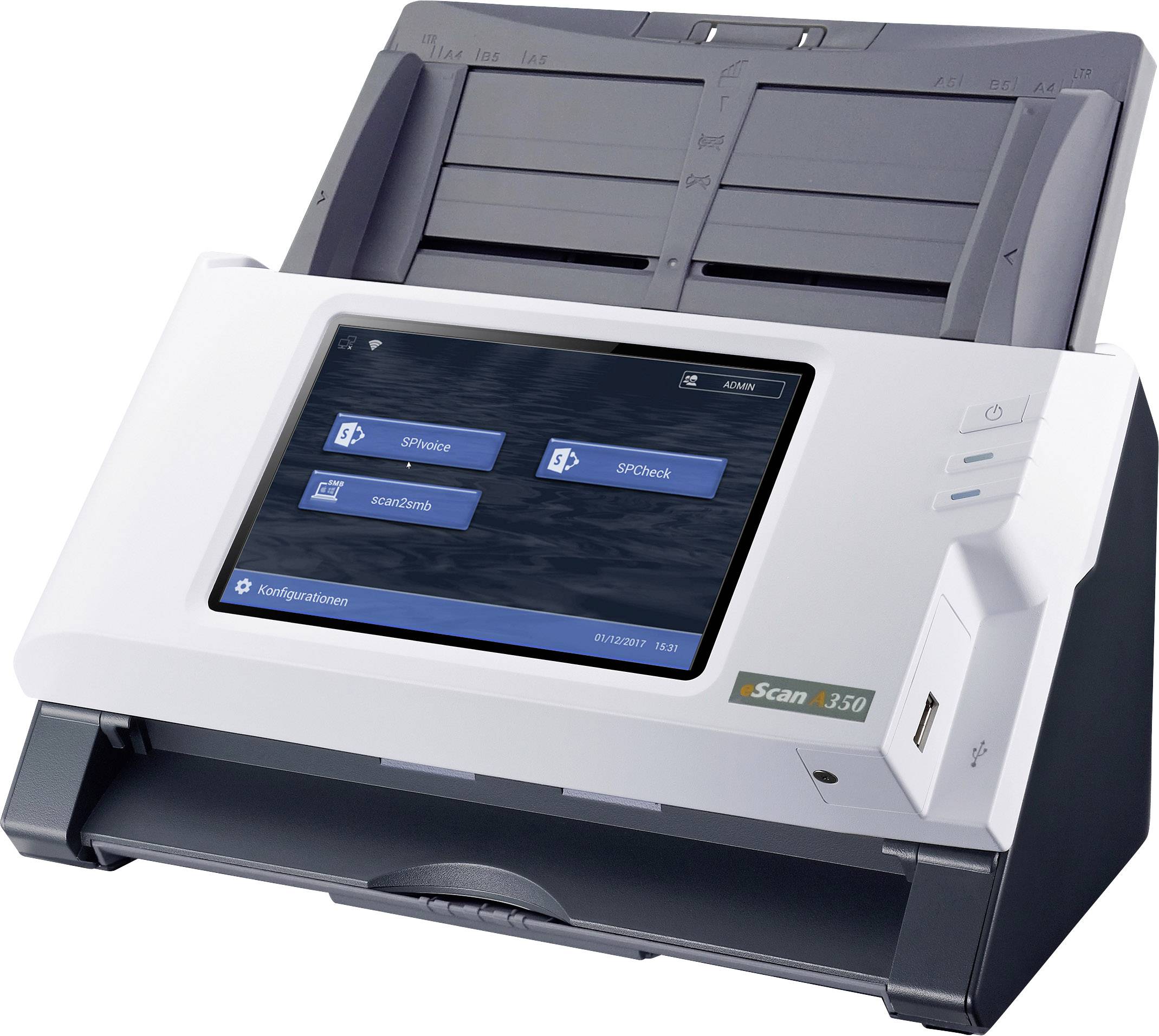 Plustek eScan A350 SharePoint Dokumentenscanner 216 x 5080 mm 600 x 600 dpi 25 Seiten/min RJ45, USB