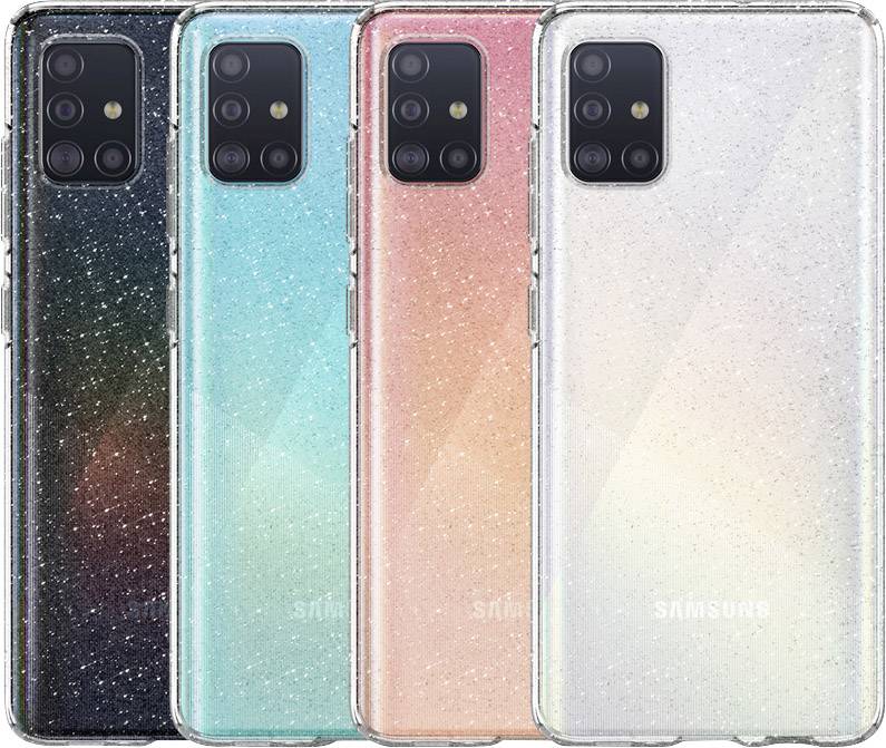 Spigen Liquid Crystal Case Samsung Galaxy A51 Klar, Glitzereffekt