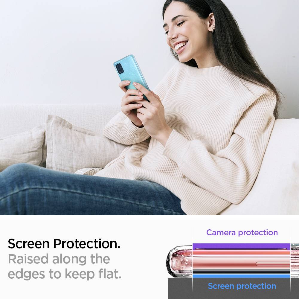 Spigen Liquid Crystal Case Samsung Galaxy A51 Klar, Glitzereffekt