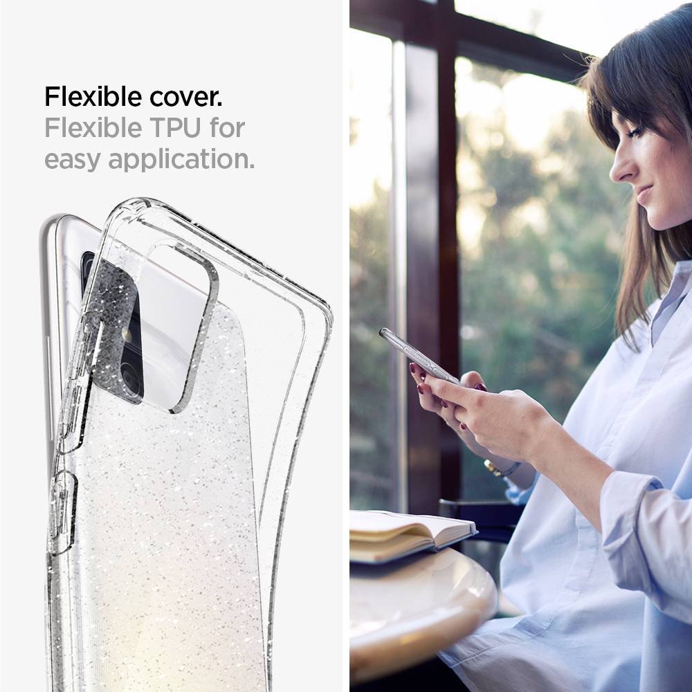 Spigen Liquid Crystal Case Samsung Galaxy A51 Klar, Glitzereffekt