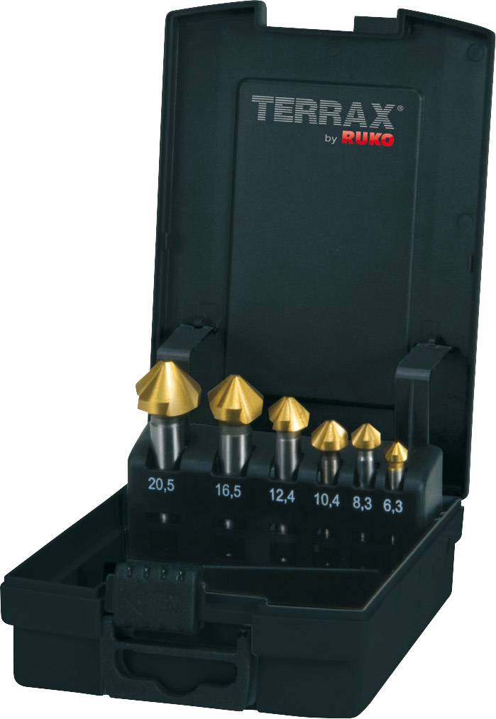 RUKO A102152TRO Kegelsenker-Set 6teilig 6.3 mm, 8.3 mm, 10.4 mm, 12.4 mm, 16.5 mm, 20.5mm HSS TiN 1 Set