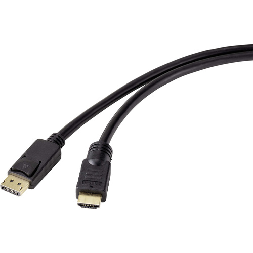 Renkforce DisplayPort / HDMI Adapterkabel DisplayPort Stecker, HDMI-A Stecker 20.00m Schwarz RF-4596876 vergoldete Steckkontakte