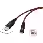 TOOLCRAFT USB-Kabel USB 2.0 USB-A Stecker, USB-Micro-B Stecker 1.00m Schwarz/Rot Extrem robuste Geflechtschirmung, beidseitig TOOLCRAFT USB-Kabel USB 2.0 USB-A Stecker, USB-Micro-B Stecker 1.00m Schwarz/Rot Extrem robuste Geflechtschirmung, beidseitig