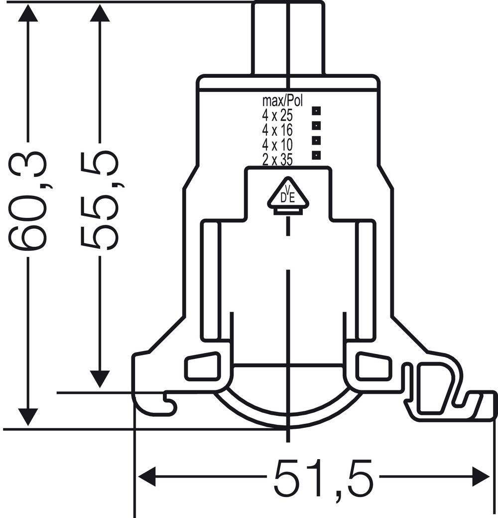 Hensel 2600058 KKL 25 Verbindungsklemme flexibel: - starr: 6-35mm² 1St.