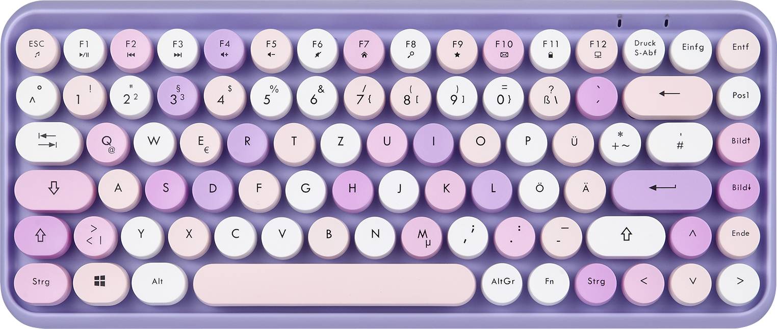 Perixx PERIDUO-713 Purple DE Funk Tastatur, Maus-Set Deutsch, QWERTZ Lila, Flieder