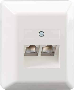 Rutenbeck Netzwerkdose Aufputz CAT 6 2 Port Weiß