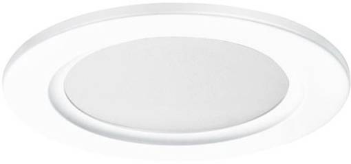 Runde, flache LED-Deckenleuchte mit weißem Rahmen, geeignet für moderne Innenräume.