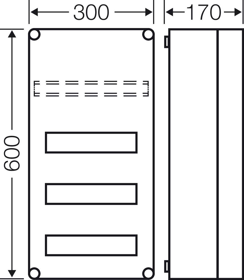 Hensel 2000607 Mi 1440 Kleinverteiler Aufputz Anzahl Teilungen = 36 Anzahl Reihen = 3 Inhalt 1St.