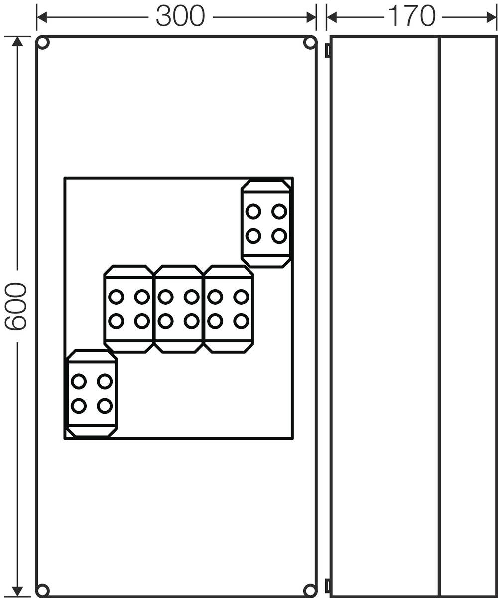 Hensel 60001035 Abzweigdose halogenfrei, plombierbar (L x B) 300mm x 600mm 1St.