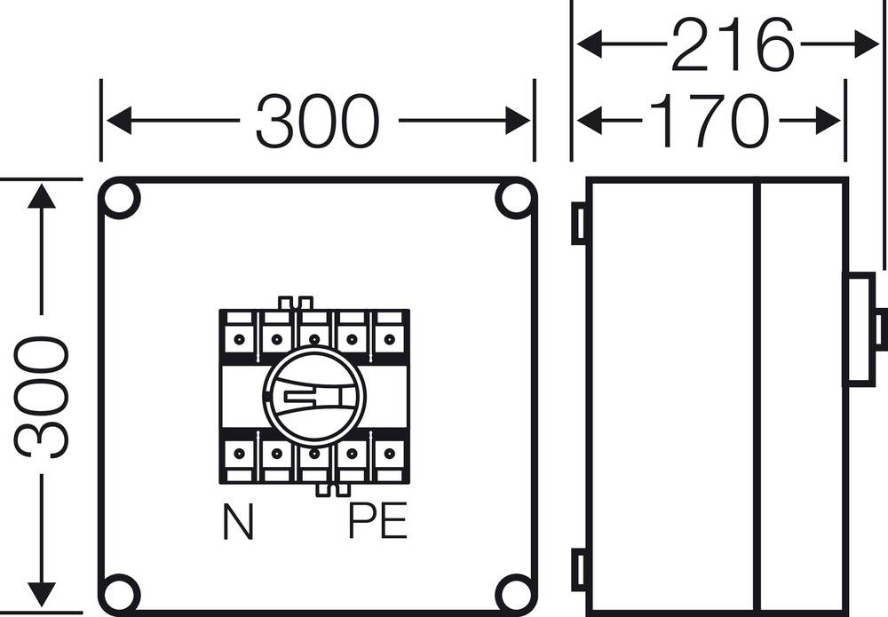 Hensel Mi 7213 Lasttrennschalter 1 St. Schaltspannung (max.): 690 V/AC (B x H x T) 300 x 300 x 216mm