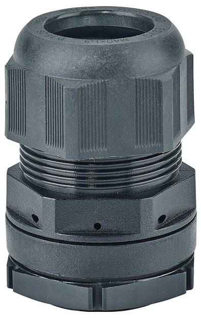 Hensel 36001024 Belüftungsstopfen mit Gegenmutter, mit Zugentlastung, schlagfest Kunststoff Schwarz 1St.