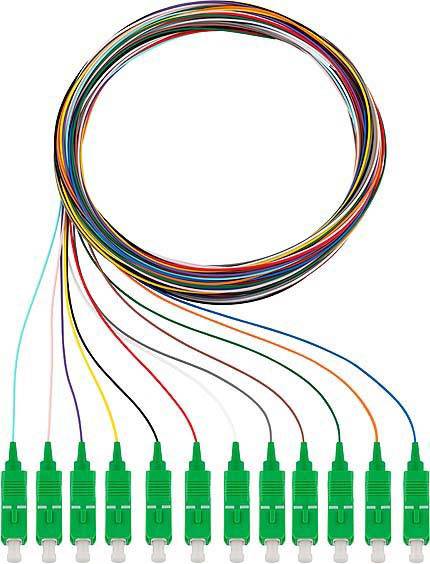 Rutenbeck 228040902 Glasfaser LWL Anschlusskabel [12x SC-Stecker - 12x offene Kabelenden] Singlemode OS2