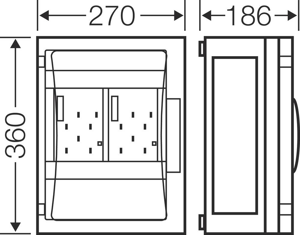 Hensel FP 2213 68000108 Gehäuse 270 x 360 x 186 Kunststoff 1St.