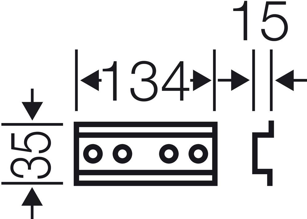 Hensel Mi TS 15 20001029 Tragschiene Stahl 134mm 1St.