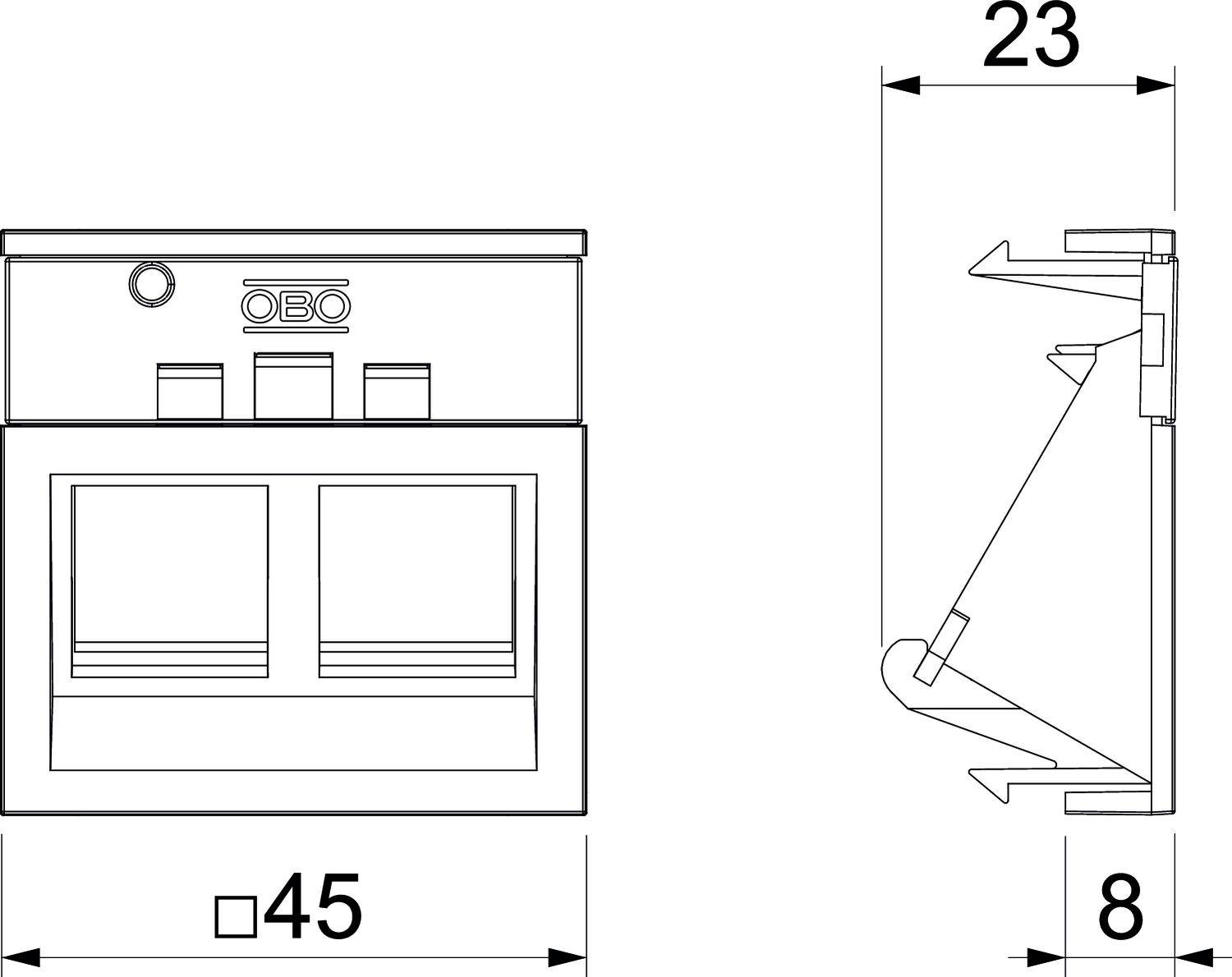 OBO Bettermann BRK Key A45 alu Keystone-Träger Ausf.A45 anth BRK Key A45 alu 6121086 1St.
