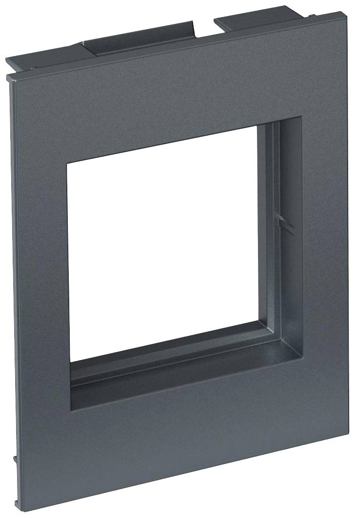 Dunkelgrauer, quadratischer Rahmen aus Metall, stehend. Geeignet für technische oder dekorative Anwendungen.