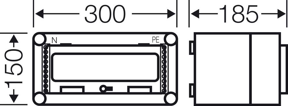 Hensel 2000600 Mi 1111 Kleinverteiler Aufputz Anzahl Teilungen = 12 Anzahl Reihen = 1 Inhalt 1St.