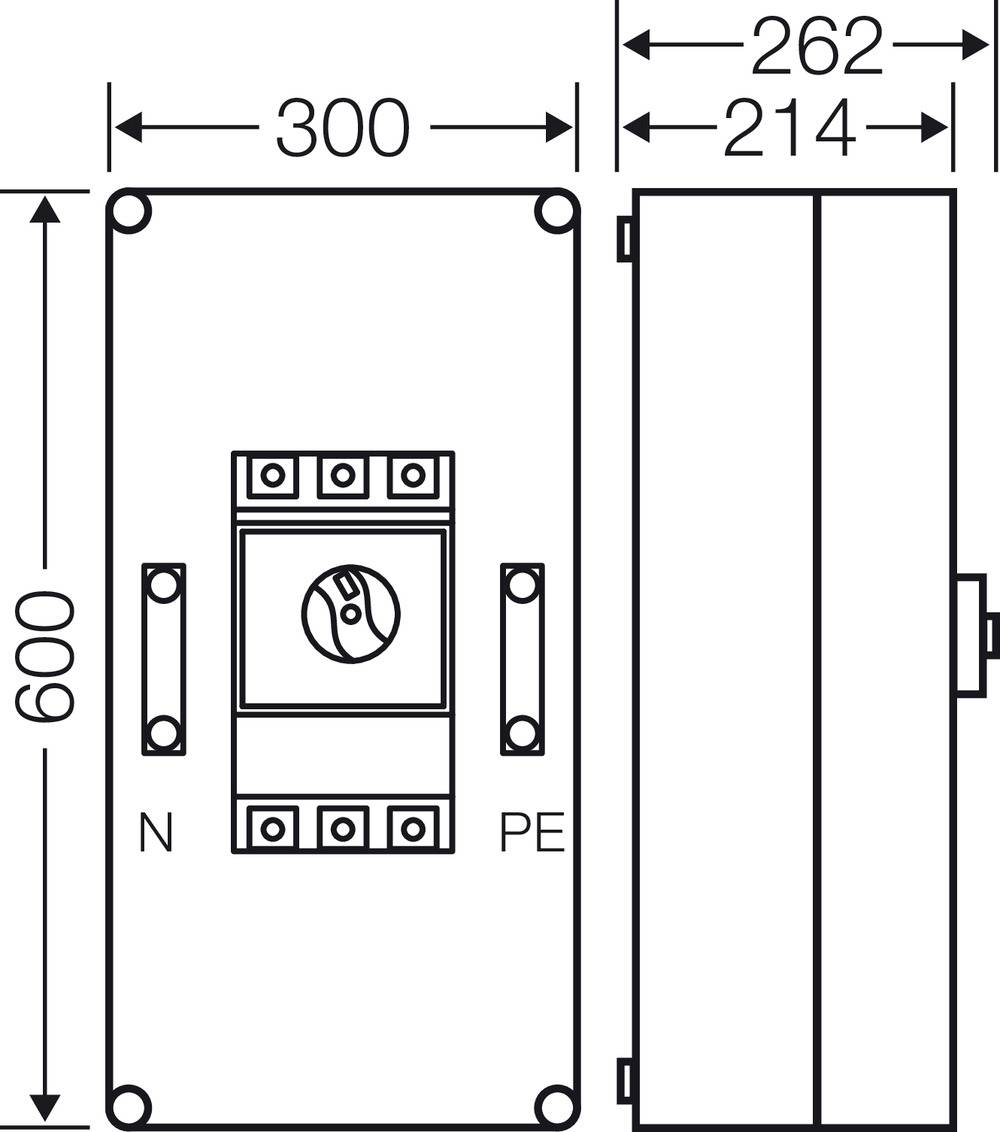 Hensel Mi 7434 Leistungsschalter 1 St. (B x H x T) 300 x 600 x 262mm