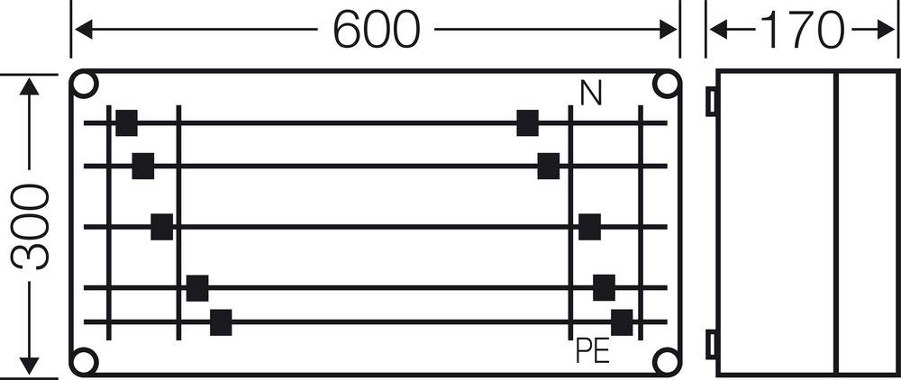 Hensel 20001384 Mi 2446 Verteilerschrank Aufputz Inhalt 1St.