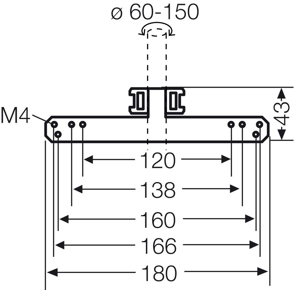 Hensel KV MB 9 Mastbefestigung (B x H) 180mm x 43mm 1St.