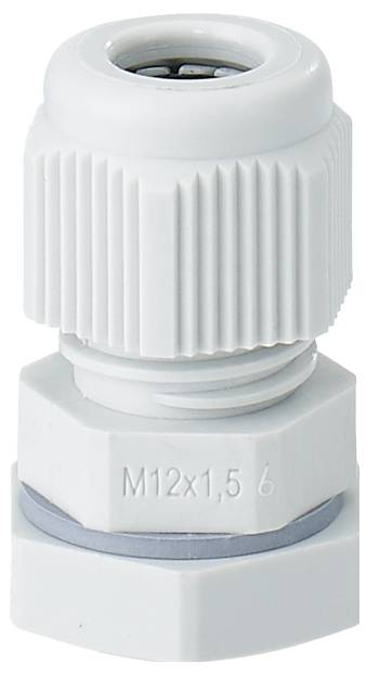Hensel 3600208 Kabelverschraubung mit Gegenmutter, mit Zugentlastung, schlagfest Kunststoff Lichtgrau 1St.