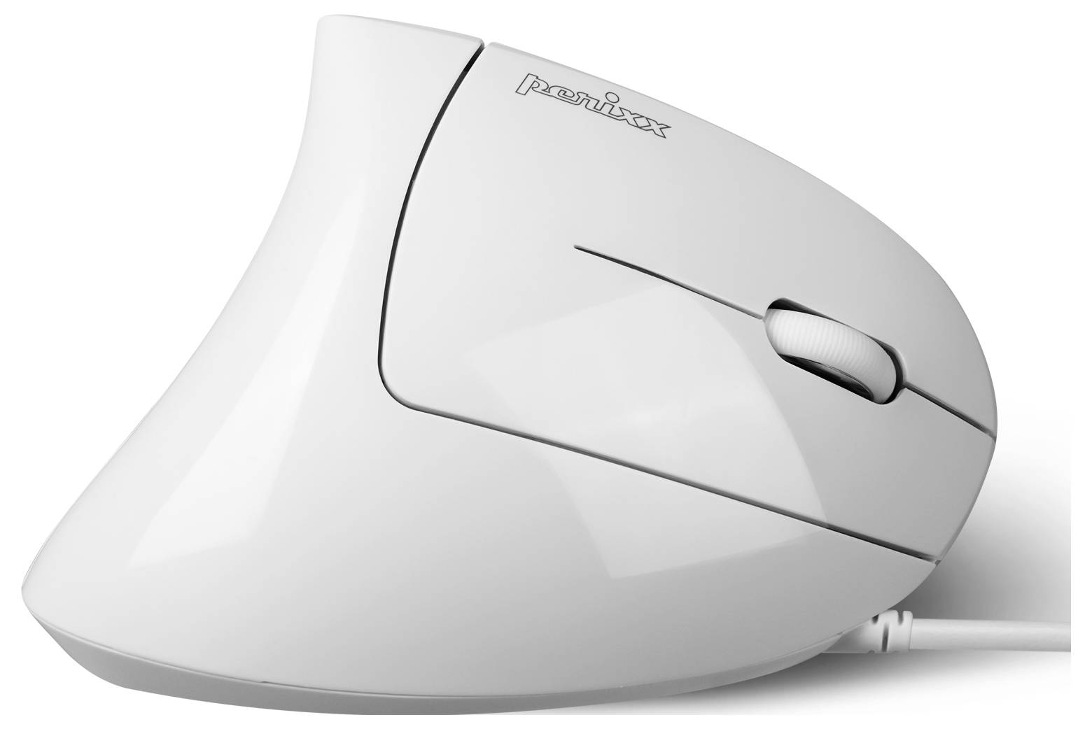 Perixx PERIMICE-513W Ergonomische Maus Kabelgebunden Optisch Weiß 6 Tasten 1600 dpi