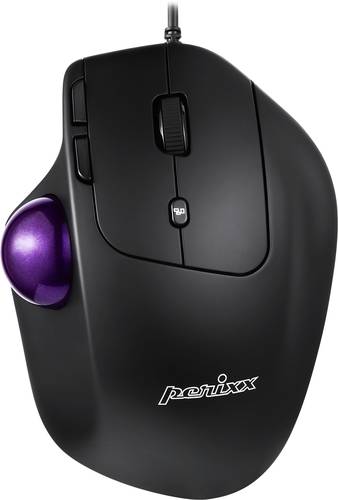 Perixx PERIMICE-520 Ergonomische Maus Kabelgebunden Schwarz 8 Tasten 2 dpi mit Trackball