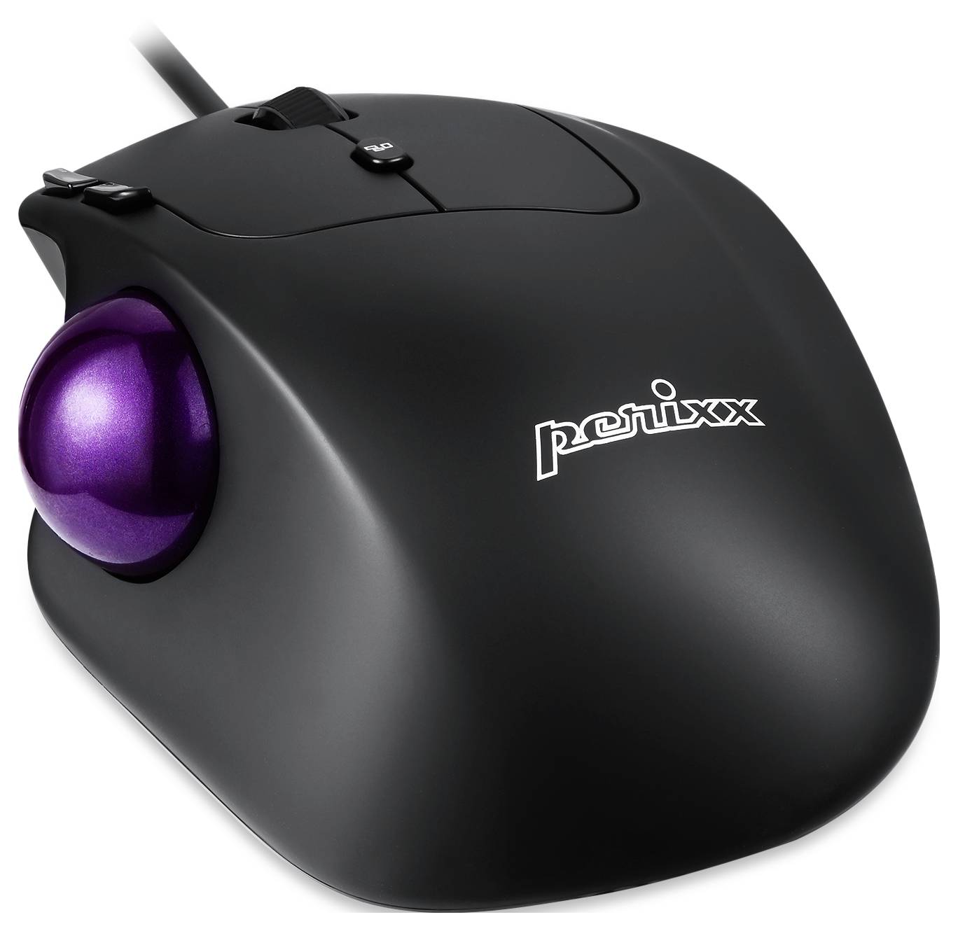 Perixx PERIMICE-520 Ergonomische Maus Kabelgebunden Schwarz 8 Tasten 2 dpi mit Trackball