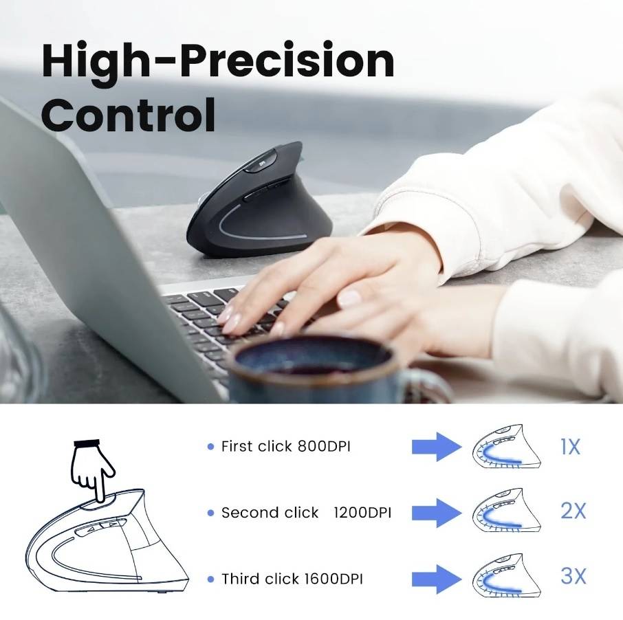 Perixx PERIMICE-813 Maus Bluetooth® Schwarz 800 dpi, 1200 dpi, 1600 dpi