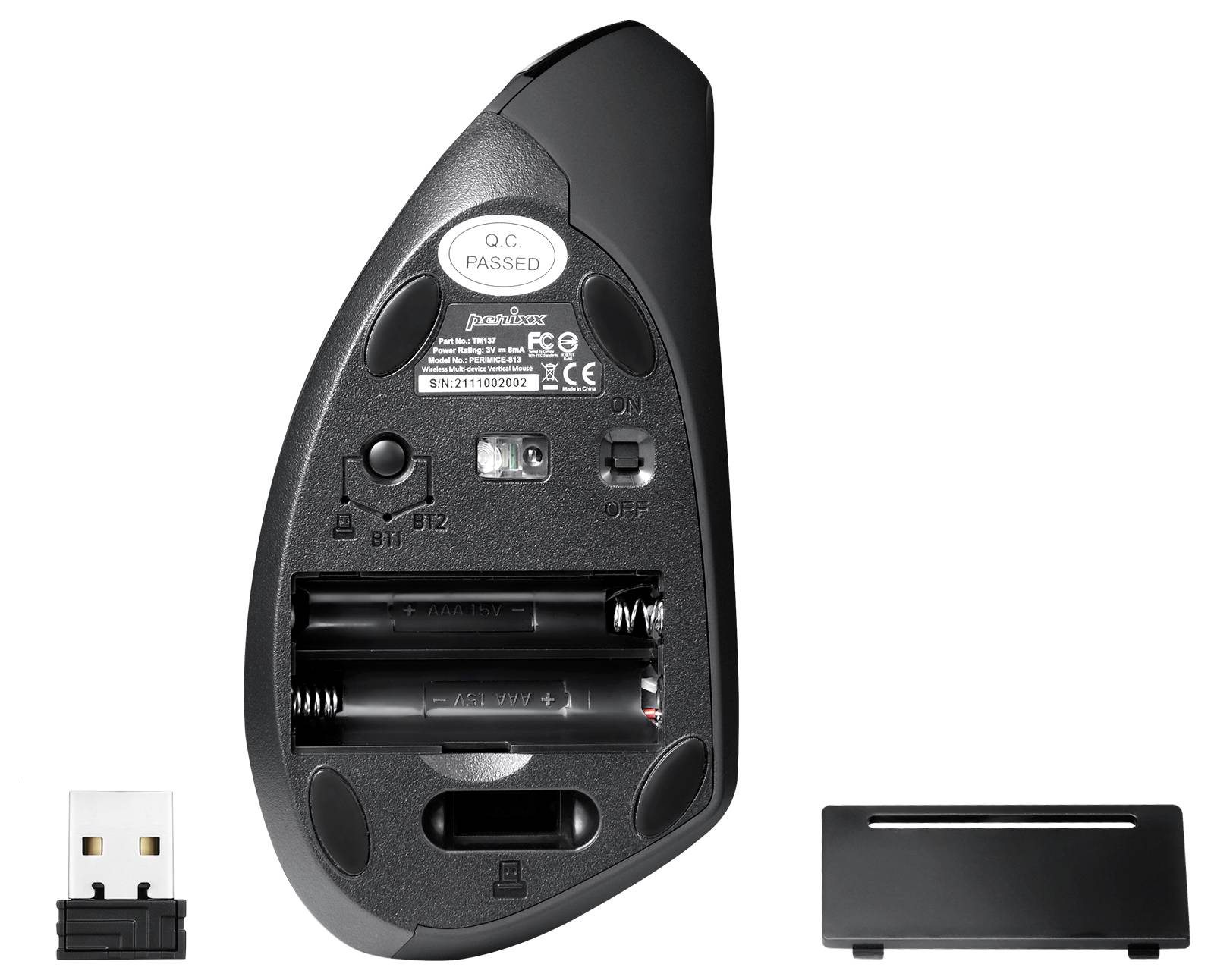 Perixx PERIMICE-813 Maus Bluetooth® Schwarz 800 dpi, 1200 dpi, 1600 dpi