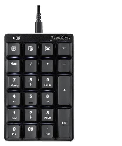Perixx PERIPAD-303 B Kabelgebunden Nummernblock Beleuchtet Schwarz
