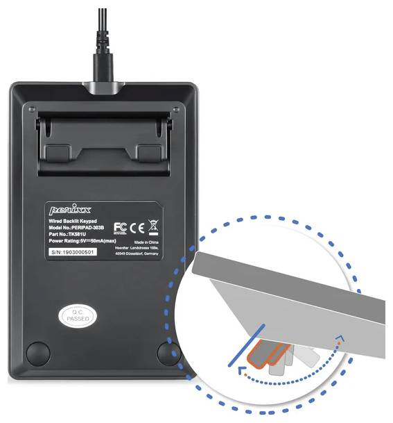 Perixx PERIPAD-303 B Kabelgebunden Nummernblock Beleuchtet Schwarz