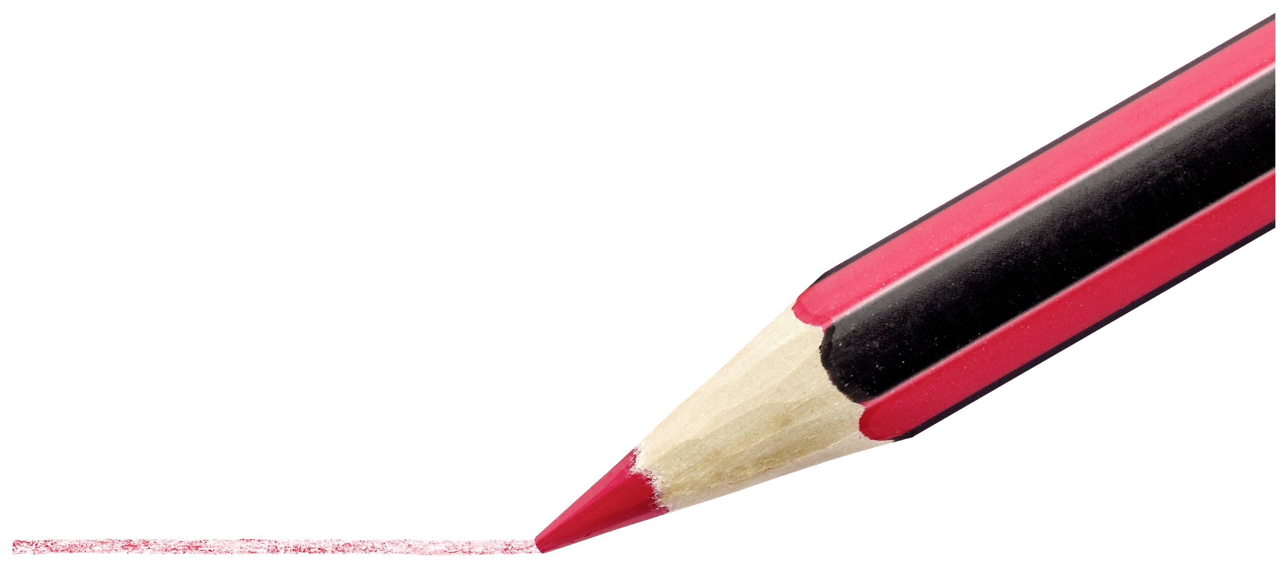 Roter Buntstift zieht eine rote Linie auf weißem Hintergrund.