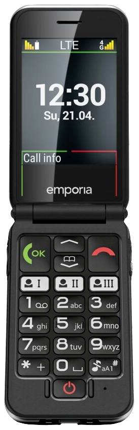 Emporia JOY_LTE 64 MB Schwarz 7.1 cm (2.8 Zoll) Handy